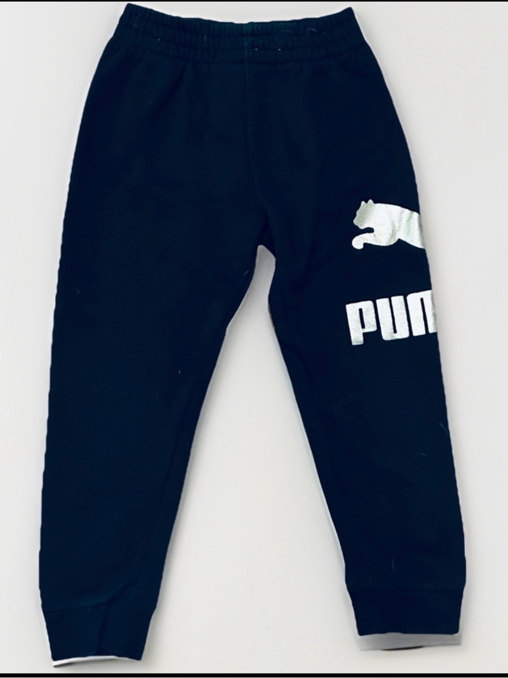 Puma Kids Girls Black Sweatpants Size 6 Silver Glitter PUMA Letters